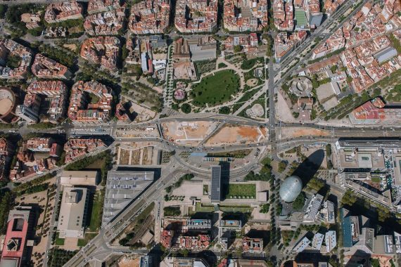 Vista aèria de les obres del Túnel de Glòries a setembre de 2021 - Tavisa