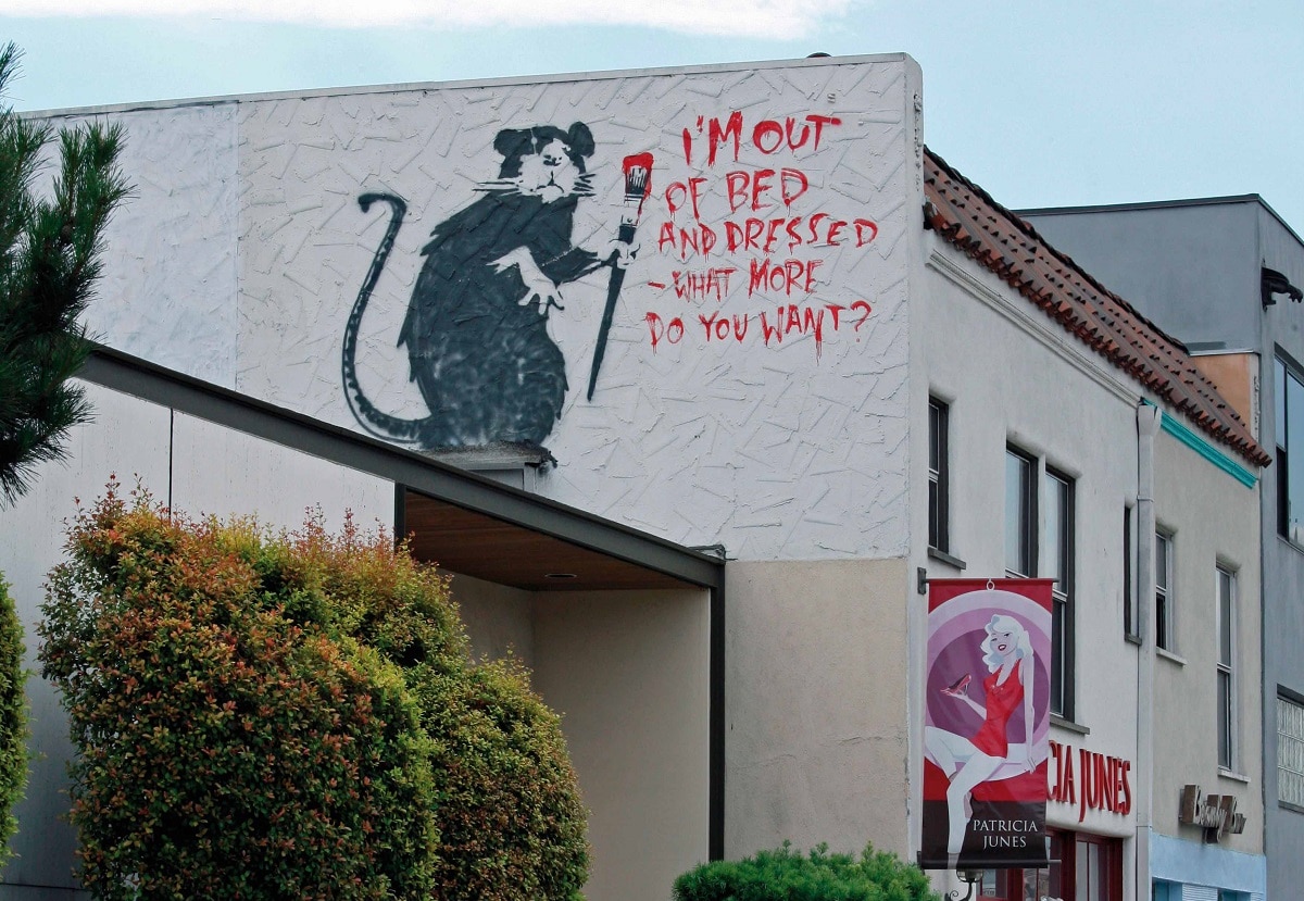 Out of bed rat Banksy Los Angeles