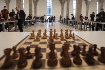 Karpov jugando ajedrez Museu Marítim Drassanes