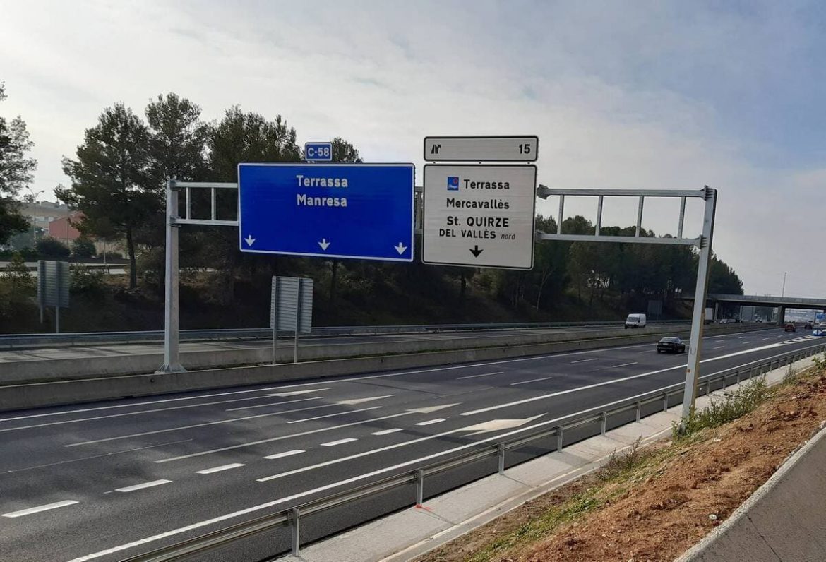 carretera la C-16 al seu pas per Terrassa