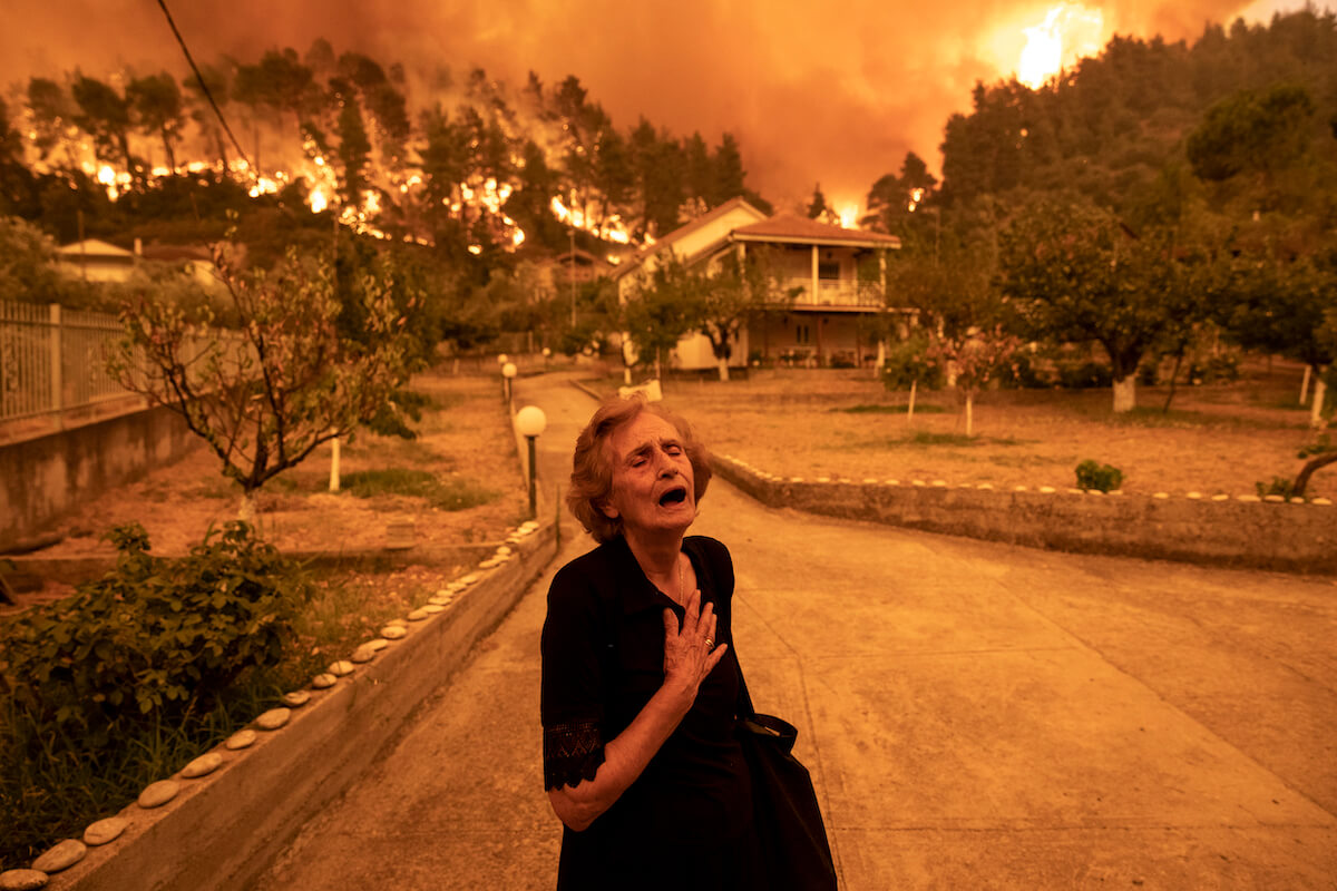 Evia Island Wildfire © Konstantinos Tsakalidis, Bloomberg News