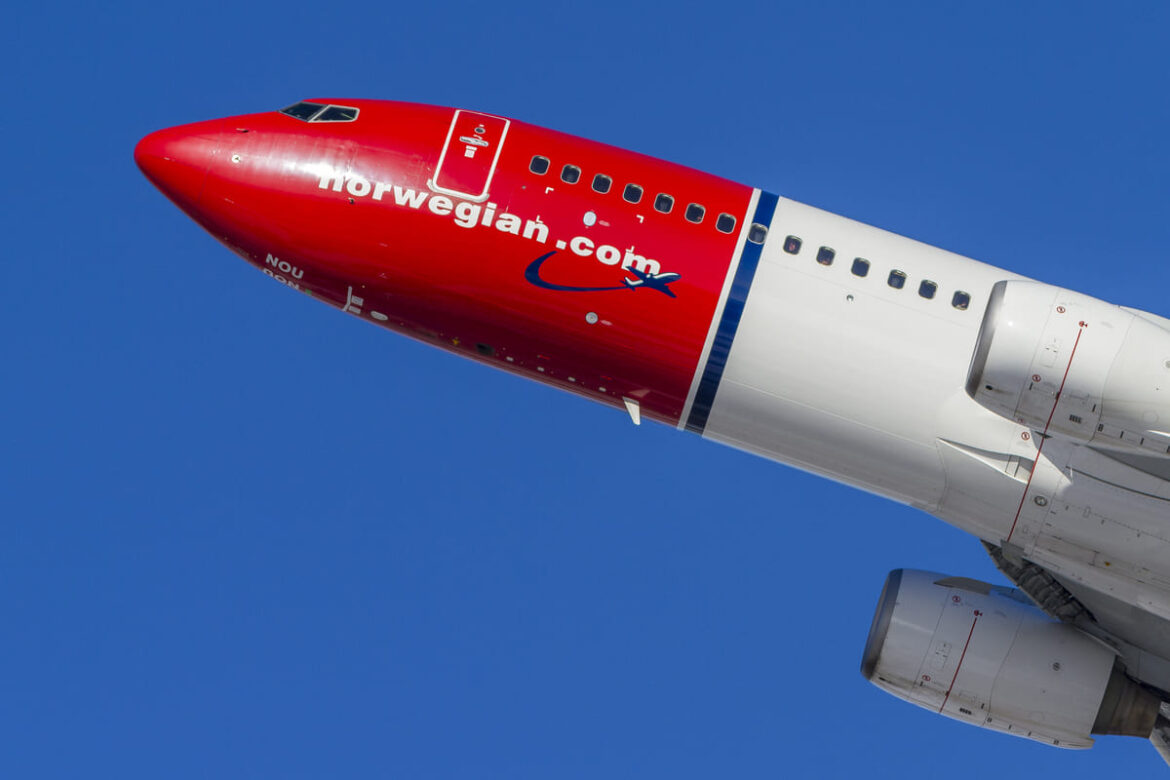 Uno de los aviones Boeing 737-800 de la aerolínea Norwegian
