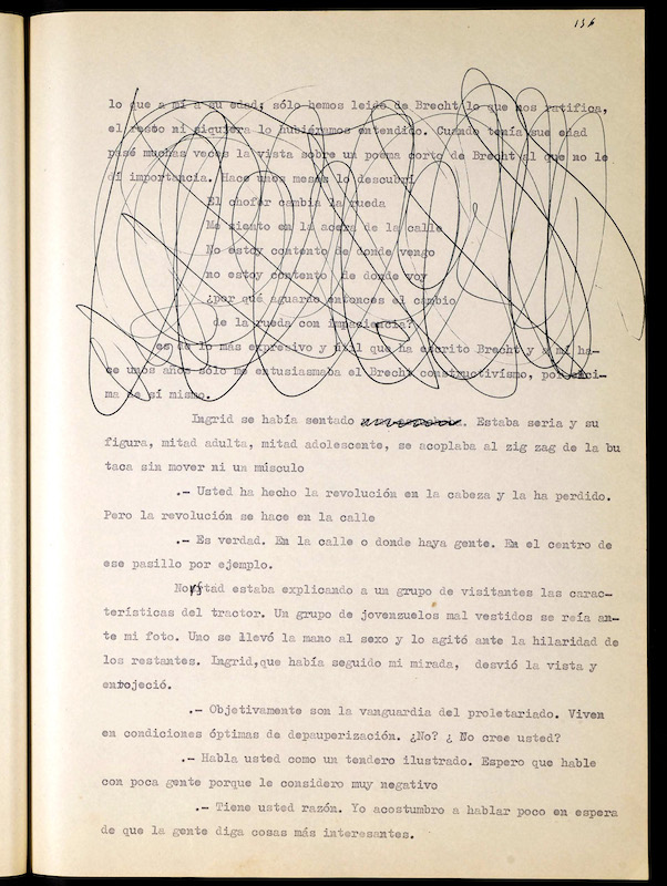 Pagina manuscrito Manuel Vázquez Montalbán 