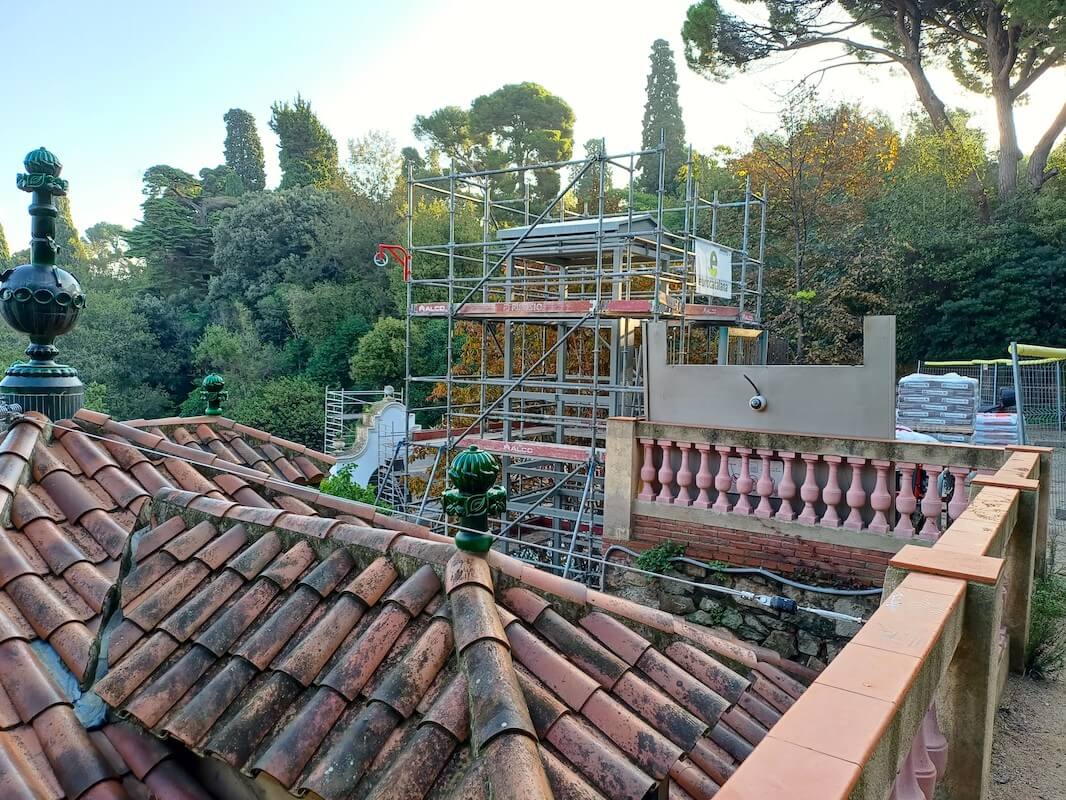 Obras de restauración en la Font del Gat