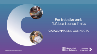 Imatge de la campanya ‘Catalunya ens connecta’. Xarxa de fibra òptica pública.