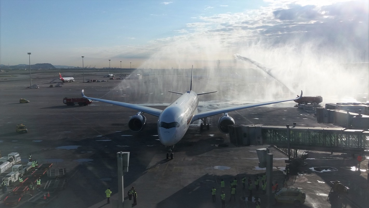 Avión en el Aeropuerto de Barcelona-El Prat. 