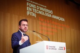 El presidente de la Generalitat, Pere Aragonès, presentando nuevo fondo para spin-offs