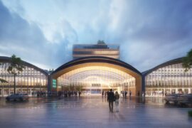 Render Blue Tech Port tinglados del muelle