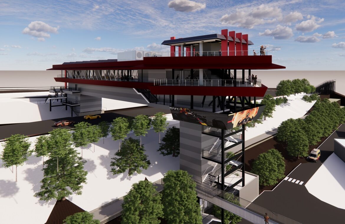 Render de l'edifici Rooftop del Circuit.  Circuit de Barcelona-Catalunya