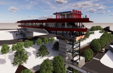 Render de l'edifici Rooftop del Circuit.  Circuit de Barcelona-Catalunya
