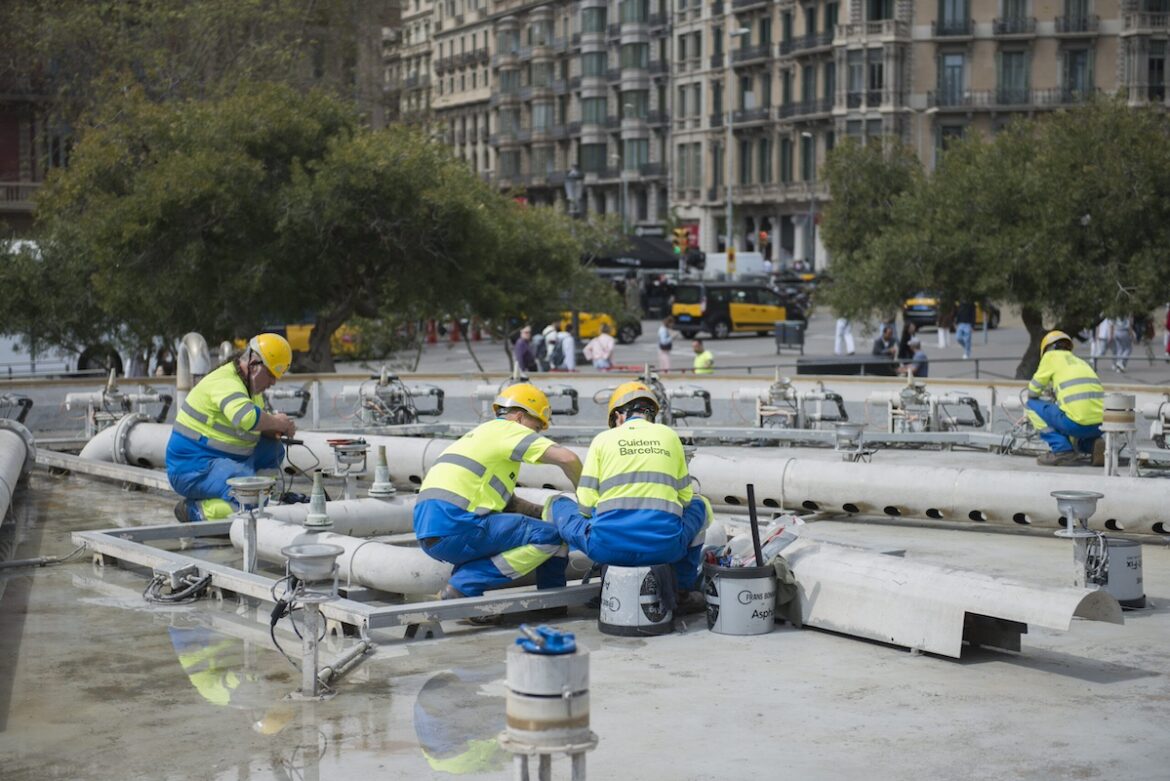 Fuentes de Plaza Catalunya de Barcelona.