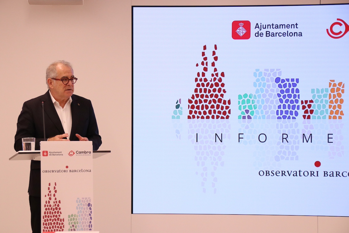 El teniente de alcalde de Barcelona Jordi Valls en la Cambra de Comerç.