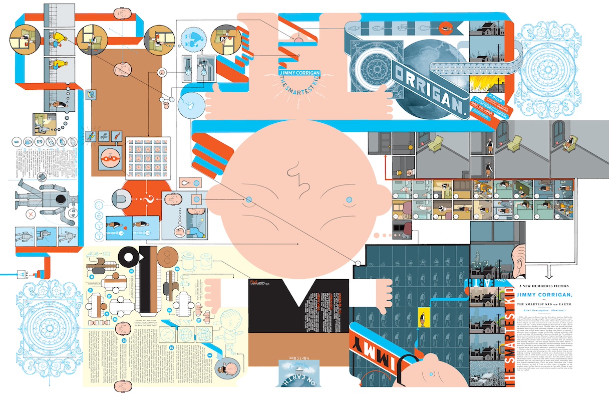 Sobrecubierta de 'Jimmy Corrigan' de Chris Ware.