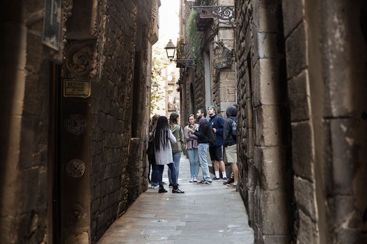 Turistas en Barcelona. 