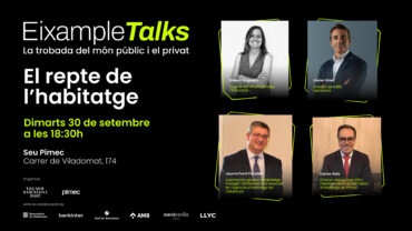 Cartell de l'Eixample Talks del 30 de setembre sobre el repte de l'habitatge