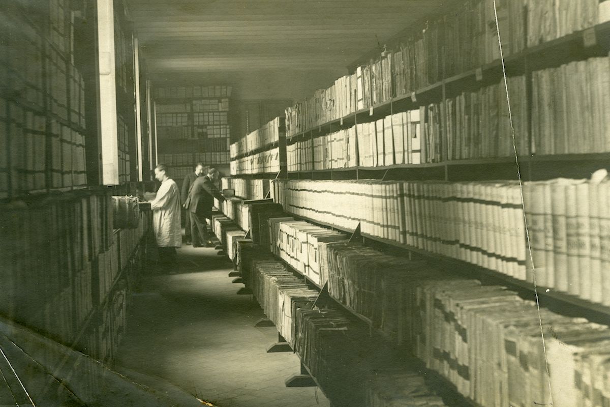Depósito documental del Archivo Municipal en la sede de las Casas Consistoriales. 