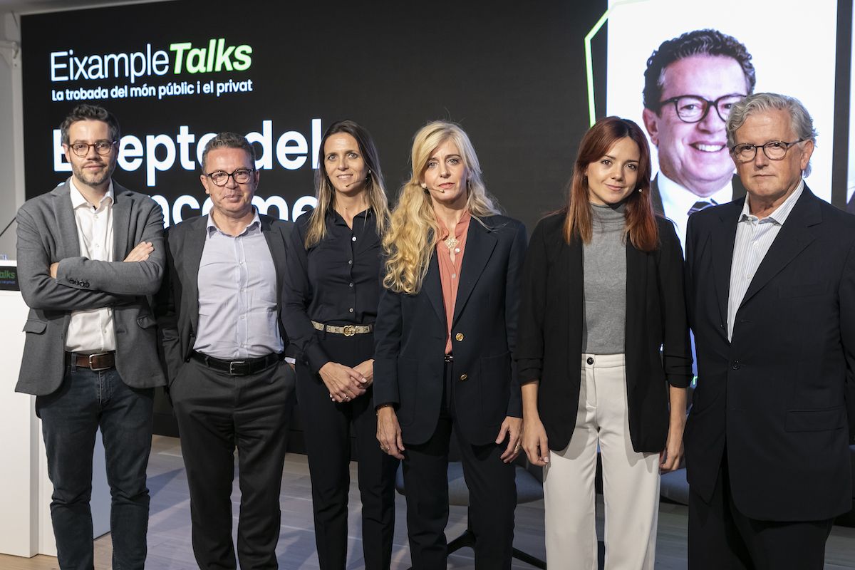 Guillem Carol (TNBP), Antoni Vallès (ICF), Clara Campàs (Asabys Partners), Emma Montserrat (Bankinter), Elena Busquets (TNBP) i Pere Clos (Pimec). © Marc Llibre
