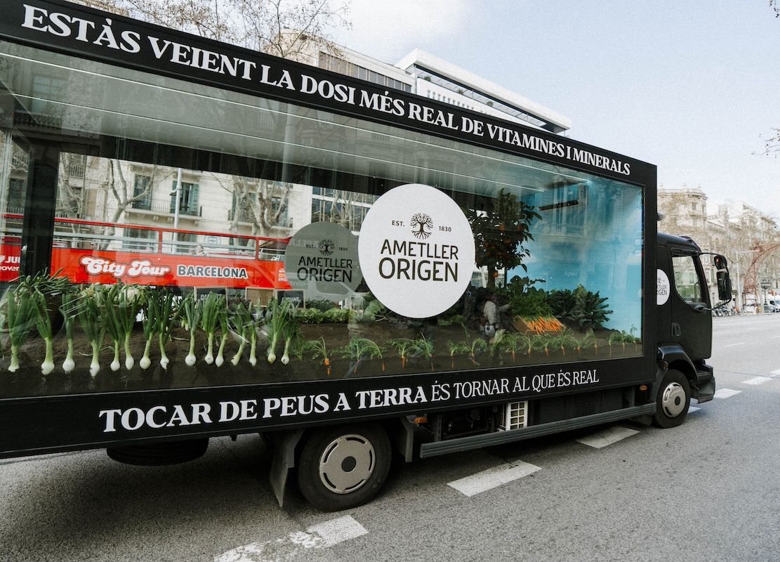 El camió d'Ametller Origen a Barcelona